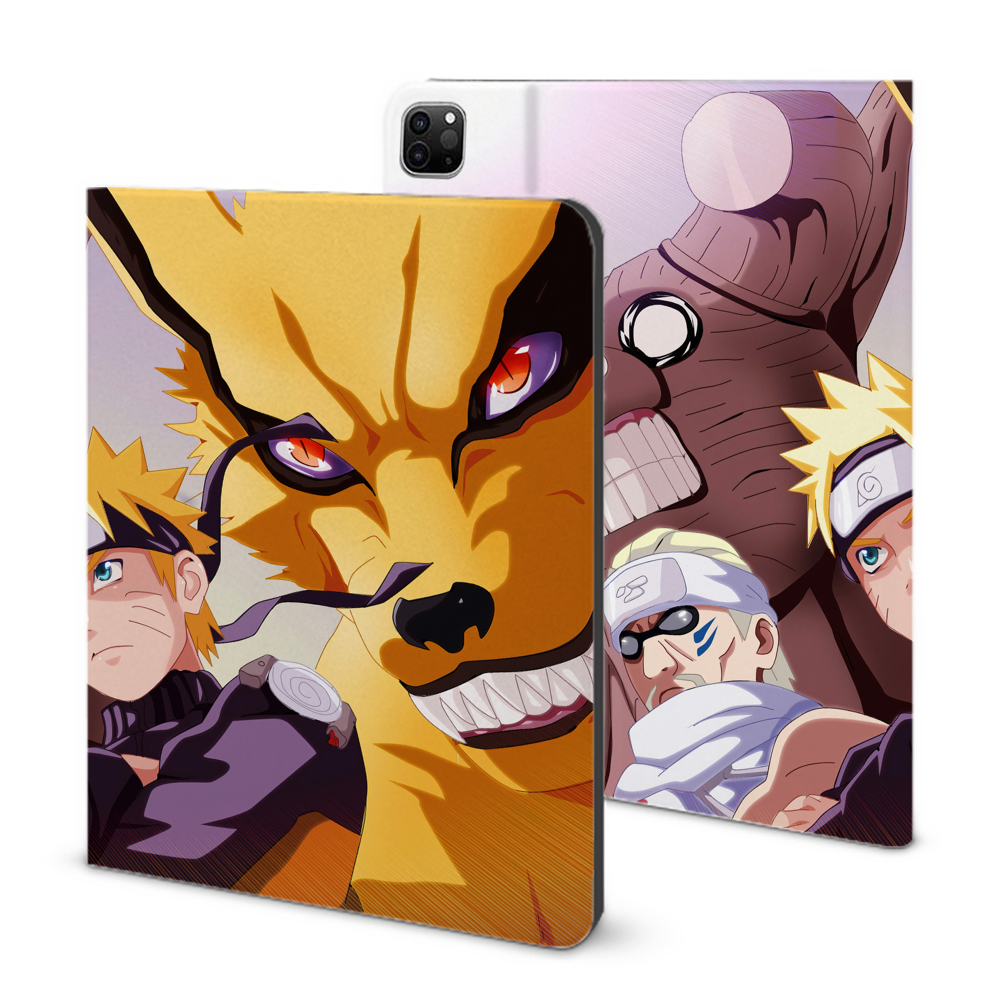 （画像用） NARUTO -ナルト- NARUTO -ナルト- 疾風伝 IPad ケース ブック型 PUレザー TPU 耐衝撃 軽量 薄型 ペン収納なし 全面保護 IPad 各モデル対応